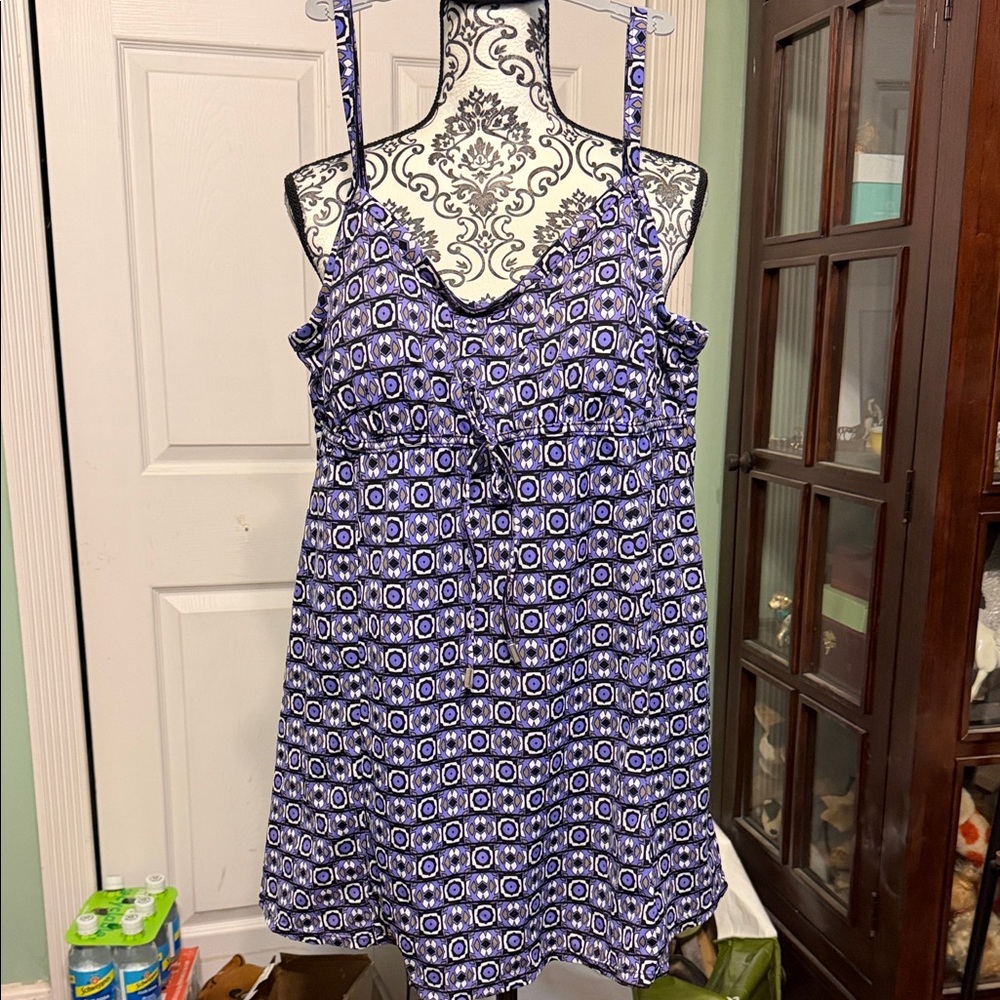 Blue and White Patterned Sundress